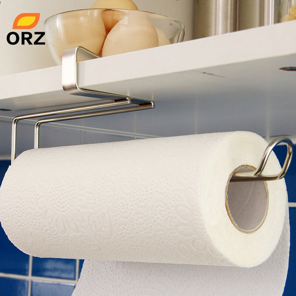 Kitchen Paper Holder Hanger Tissue Roll Towel Rack Bathroom Toilet Sink Door Hanging Organizer Storage Hook Holder Rack