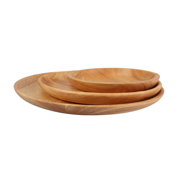Chinese Style Beech Wooden Plate Dishes Fruit Tray Walnut Plates Kitchen Tools Dark Walnut Solid Wooden Bowl Tableware Sets