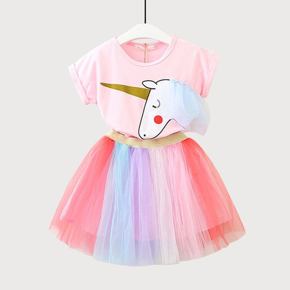 New Children Girls Clothing Sets Outfits For Girls Unicorn TUTU Skirts Set Kid's Clothing Baby Girls Clothes Kid's Apparel
