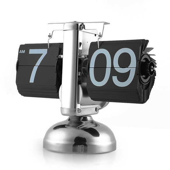 Flip Clock Retro Scale Digital Stand Auto Flip Desk Table Clock Reloj Mesa Despertador Flip Internal Gear Operated Quartz Clock