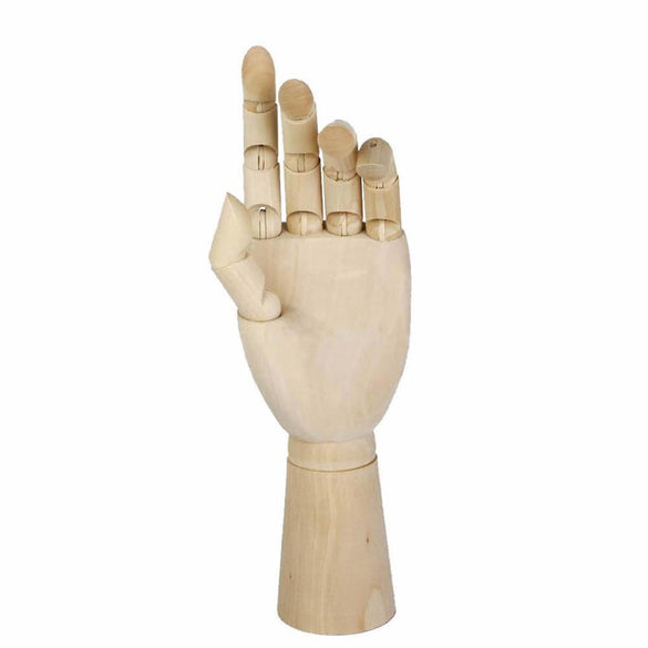 New 1Pc Right Left Hand Wooden Model Sketching Drawing Jointed Movable Fingers Mannequin