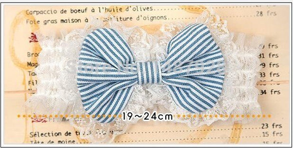 Hot child stripe bow lace Headwear Kids pictures princess tiara hair accessories wholesale A157