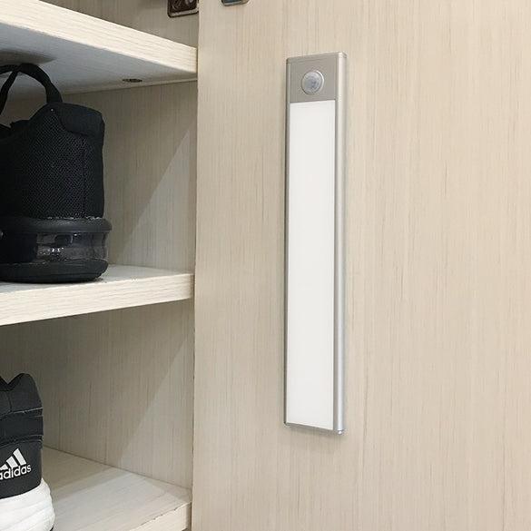 Ultra-thin PIR Motion Sensor LED Under Cabinet Light 23/40/60CM Wardrobe Cupboard Closet LED Lamp USB Charging Night Light