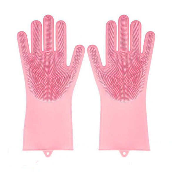 2PCS Multifunction Silicone Cleaning Gloves Magic Silicone Dish Washing Gloves For Kitchen Household Silicone Dishwashing Gloves