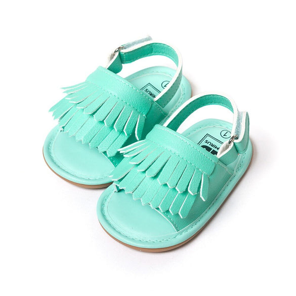 baby moccasins stylish pu leather tassel tassel girls baby shoes Scarpe Neonata hook and loop outdoor shoes hard rubber bottom
