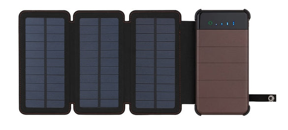 Outdoor Portable Folding Foldable Waterproof Solar Panel Charger Mobile Power Bank 10000mAh for Cellphone Battery Dual USB Port