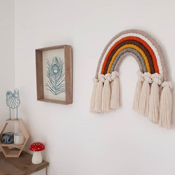 Home Decoration Accessories Rainbow Handmade Weaving Ornament Fresh Simple Kid Room Wall Decoration Hanging