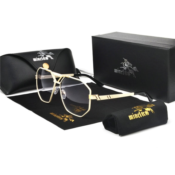 MINCL/New Style 2019 Luxury Brand Designer Sunglasses Men Women Vintage Oversized Glasses Man  NX