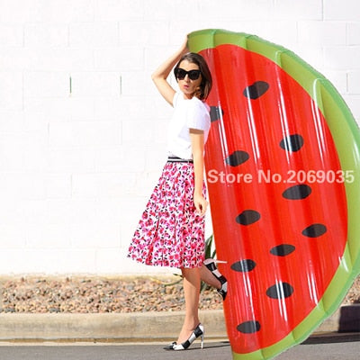 180*90cm Inflatable Half Watermelon Pool Float Lie-on Swimming Ring Beach Water Fun Toy Blowup Fruit Floats Air Mattress Lounger