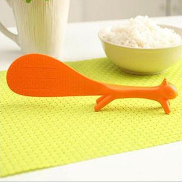 OnnPnnQ 1 PCS Lovely Kitchen Supplie Squirrel Shaped Ladle Non Stick Rice Paddle Meal Spoon Large size
