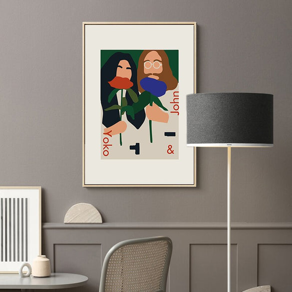 Fashion Funny Figure John & Yoko Posters and Prints Canvas Painting Wall Picture for Living Room Cuadros Home Decoration Salon