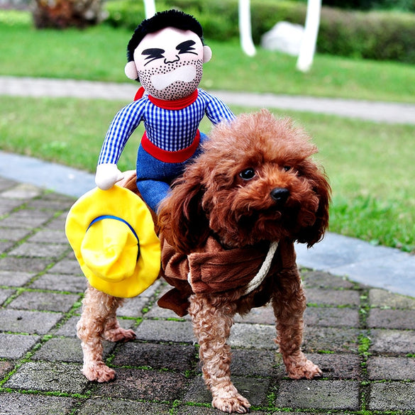 Novelty Halloween Dog Costumes Pet Clothes Cowboy Dressing up Jacket Coats for Dogs Funny French Bulldog Chihuahua Pug Clothing