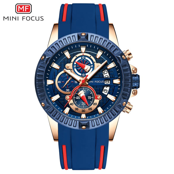 MINI FOCUS Mens Watches Top Brand Luxury Fashion Sport Watch Men Waterproof Quartz Relogio Masculino Silicone Strap Reloj Hombre