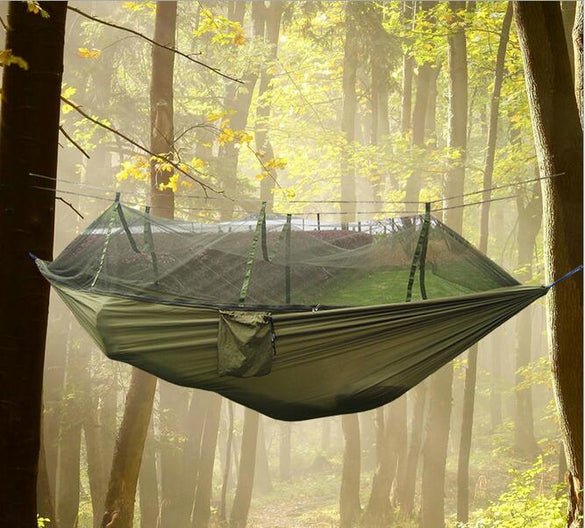 Outdoor parachute cloth hammock nets double air tent with military regulations