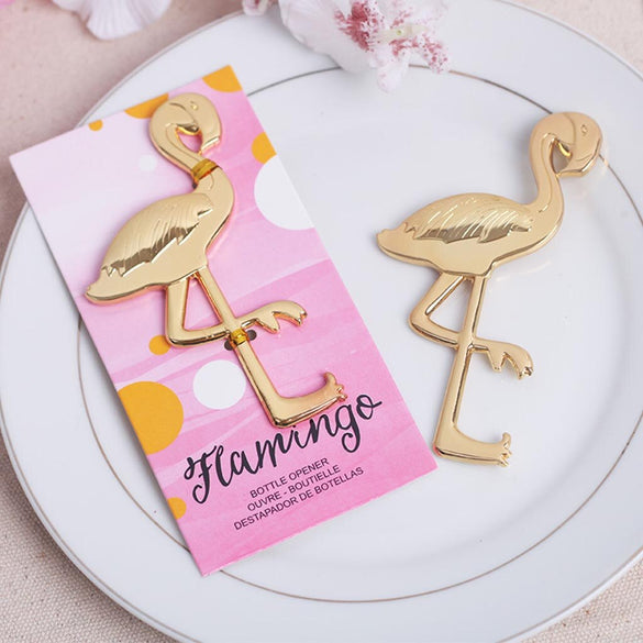Gold Metal Flamingo Bottle Wine Beer Opener Anniversary Favors Gifts Wedding Party Kithen Bar supplies Present