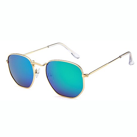 QETOU Fashion Sunglasses Men Brand Designer Small Frame Polygon Sunglasses Women Vintage Sun Glasses Hexagon Metal Frame 2018