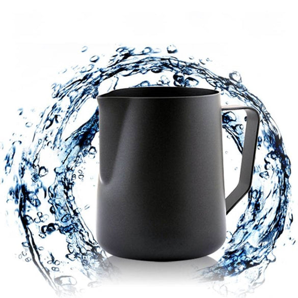 Black Non-stick Coating Coffee Mug Cup Jug Stainless Steel Espresso Milk Coffee Frothing Jug Tamper Cup Mug 350ml /600ml