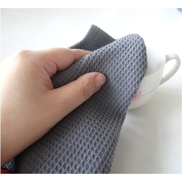 38*62cm Kitchen Towel 2PCS/Set 100% Cotton Waffle Coffee Tea Mug Towel Gray Cleaning Cloth Dish Towels 2018 New Table Napkins