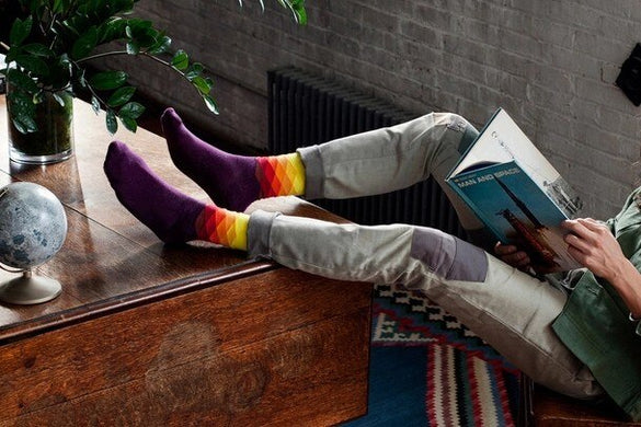Men's socks British Style Plaid calcetines Gradient Color brand Business elite long cotton socks for Happy men wholesale socks
