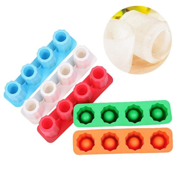 Dropshipping Freeze Mold Bar Bear Tool Cool 4 Cup Shape Rubber Shooters Ice Cube Shot Glass Hot New Bar Party Drink Ice Tray