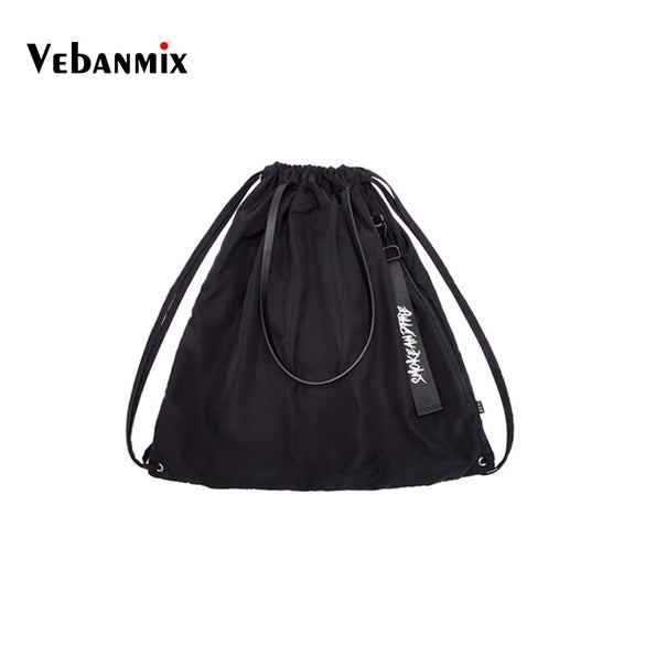 Large Capacity Women Men Drawstring Bag Waterproof Nylon Travel Bag Streetwear High Quality Fitness Shoulder Bag Male 2019