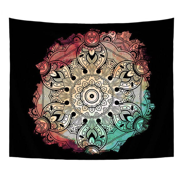 130X150cm Polyester Tapestry Mandala Bohemia Wall Hanging Animal Moon Wolf Guns Yoga Mats Beach Towel Decor Livingroom