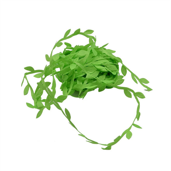 10 Meter Silk Leaf-Shaped Handmake Artificial green Leaves For Wedding Decoration DIY Wreath Gift Scrapbooking Craft Fake Flower