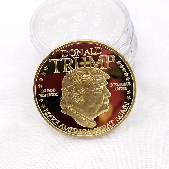 Gold Coin American 45th President Donald Trump Coin US White House The Statue of Liberty Silver Metal Coin Collection Mar21