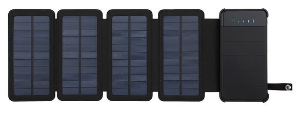 Outdoor Portable Folding Foldable Waterproof Solar Panel Charger Mobile Power Bank 10000mAh for Cellphone Battery Dual USB Port