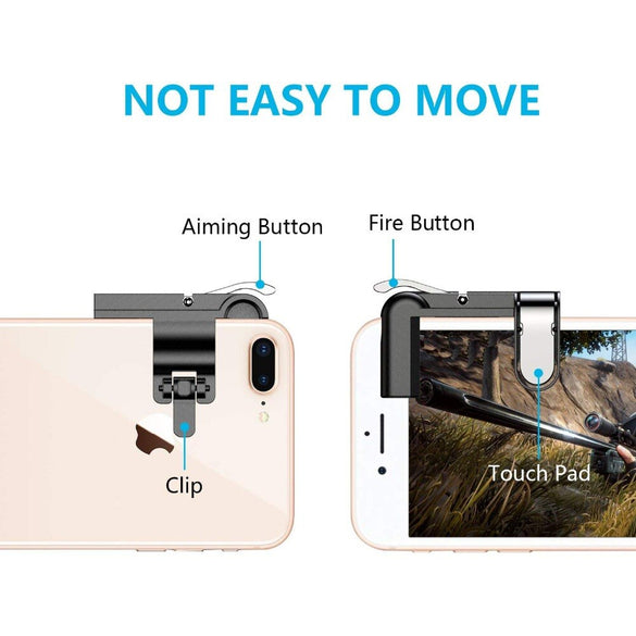Mobile phone Game Fire Button Version 6 Smart Phone Mobile Gaming Trigger L1+ R1 Shooter for Knives out/ Rules of Survival/ PUBG