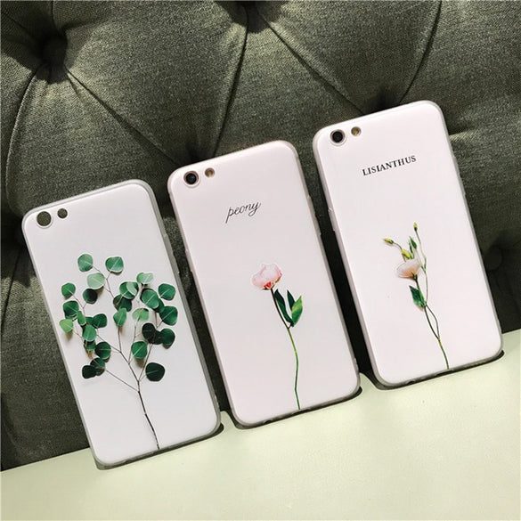 KISSCASE 3D Case For iphone SE 5S 5 Case Relief Leaf Cute Plants Leaves Flower Phone Cases For iPhone X 6 S 7 8 Plus Accessories