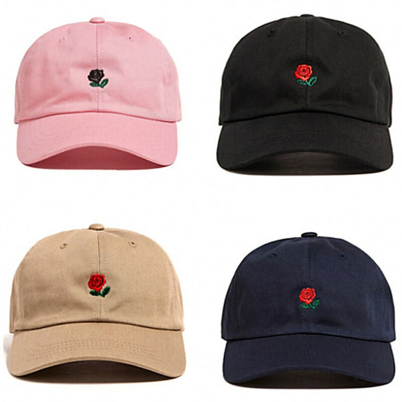 Sale Women Man Couples Adjustable The Hundreds Rose Flower Embroidered Baseball Cap Casual Cool Harajuku style Hiphop Visor Hat