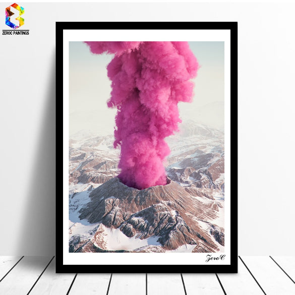 Cuadros Posters And Prints Pink Eruption Wall Art Canvas Painting Pictures For Living Room Nordic Girl Home Decoration