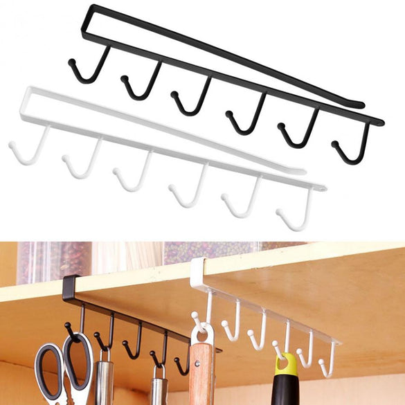 Kitchen Cupboard Storage Rack Cupboard Shelf Hanging Hook Organizer Closet Clothes Glass Mug Shelf Hanger Wardrobe Holder