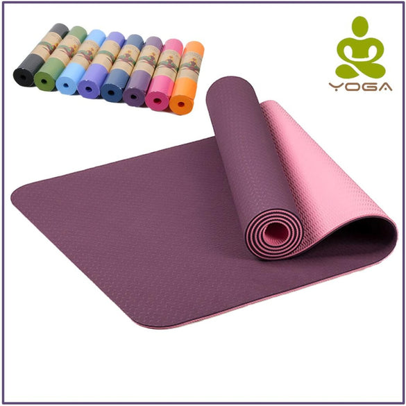 6MM TPE Non-slip Yoga Mats For Fitness Tasteless Brand Pilates Mat 8Color Gym Exercise Sport Mats Pads with Yoga Bag Yoga Strap