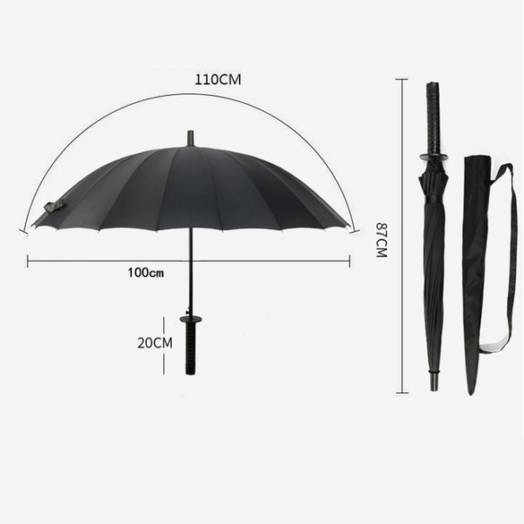 Japanese Ninja-like Samurai Sword Umbrella Large Windproof Straight Long Handle Sun Umbrella Men Manual Open Close