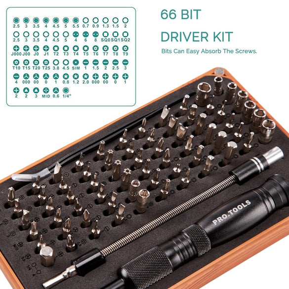 KALAIDUN 69 in 1 Precision Screwdriver Set with 66 Bit Magnetic Driver Kit Hand Tools Electronics Repair Tool Kits