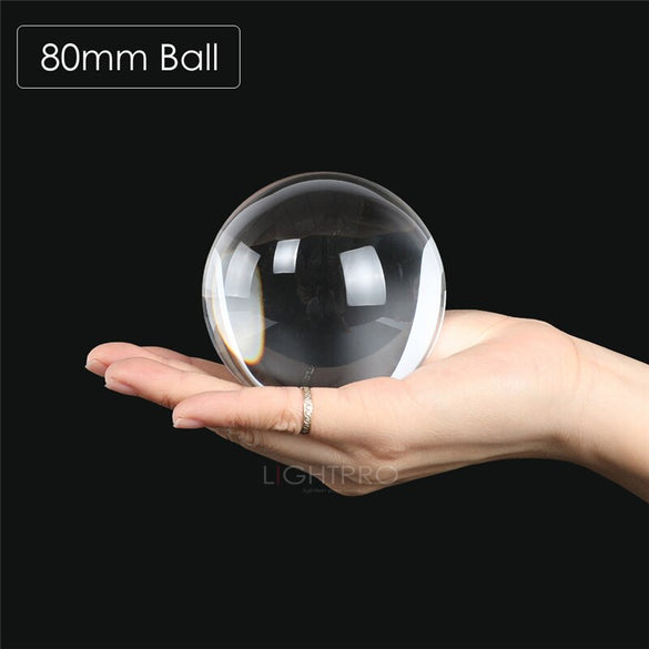 50/60/70/80/90/100/110mm Photography Crystal Lens Ball Asian Quartz Clear Magic Glass Ball w/ Portable Bag for Photo Shooting