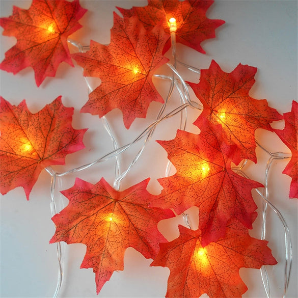 4 Sizes Maple Leaves LED String Light AA Battery Operated Autumn Stair Garden Led Lights Christmas Tree Decoration Lighting
