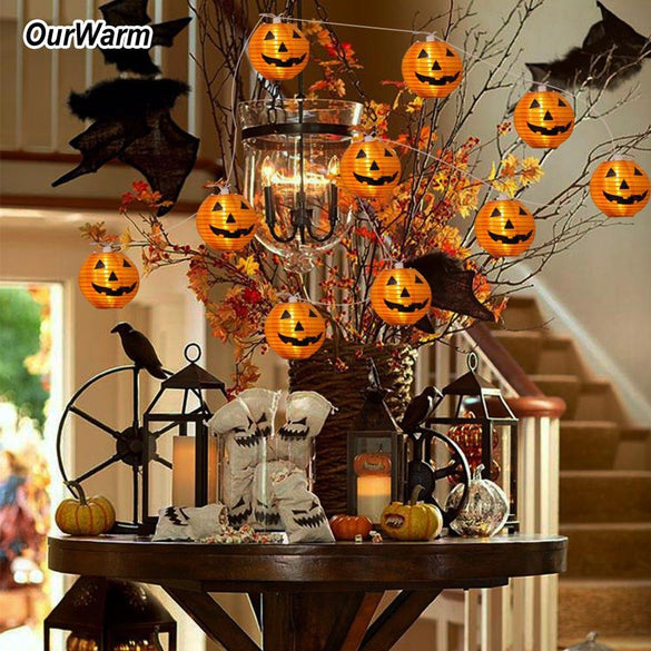 OurWarm Halloween DIY Decoration Festival Lantern Pumpkin String Lights Halloween Ghost Inflatables Decoration for Home