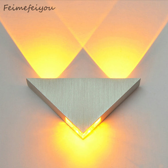 Modern Led Wall Lamp 3W Aluminum Body Triangle Wall Light For Bedroom Home Lighting Luminaire Bathroom Light Fixture Wall Sconce