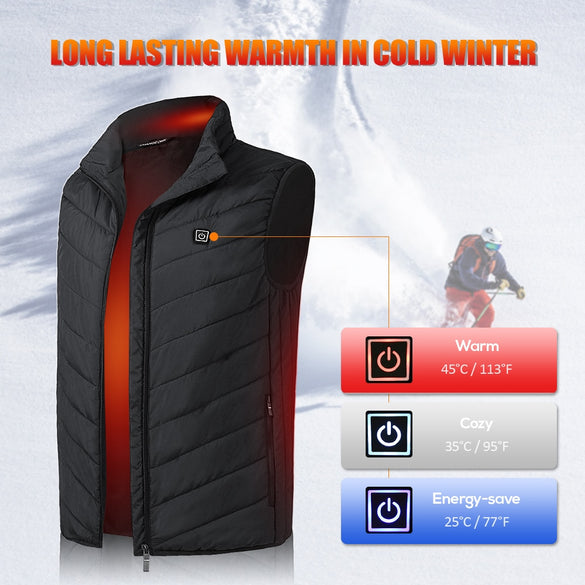 Heating Vest Winter Warm Jacket Heated Vest USB Charging Heating Vest Intelligent Electric Heating Vest Heating Clothes