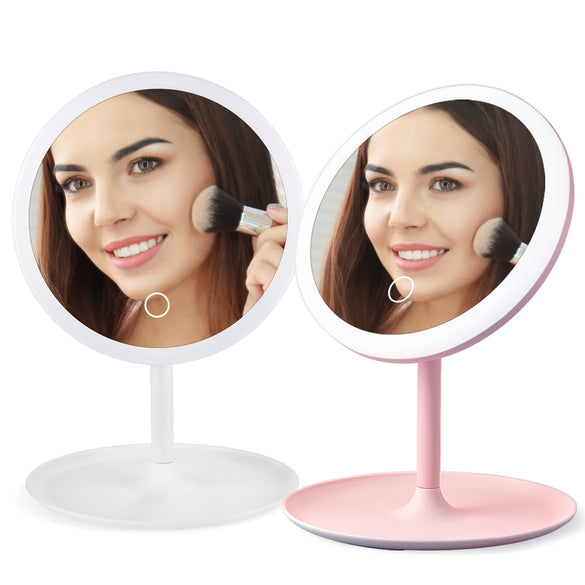 LED Light Makeup Mirror Vanity Table Lamp Fashion 360° Rotation Brightness Adjustable Beauty Cosmetic Mirror Drop Shipping