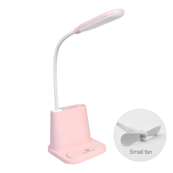 USB Rechargeable LED Desk Lamp Touch Dimming Adjustment Table Lamp for Children Kids Reading Study Bedside Bedroom Living Room