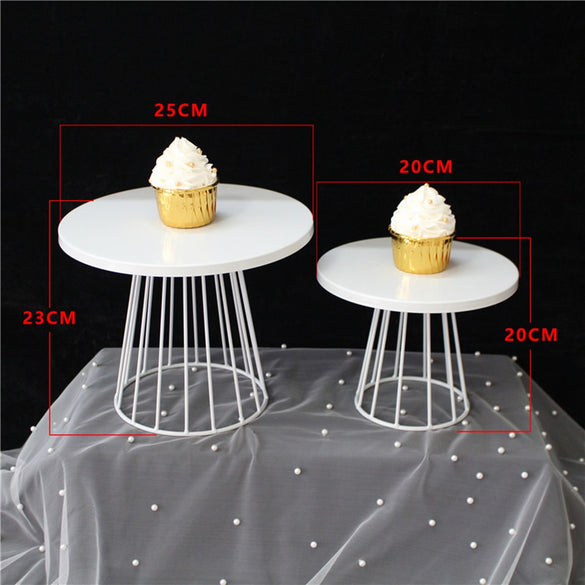Transhome 1pcs White Cake Stand Metal Dessert Table Cake Tray Christmas Birthday Party Macaron Cupcake Rack Stand For Wedding