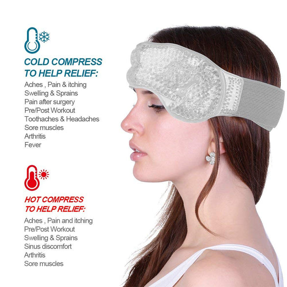 Migraine Ice Pack Head Wrap Adjustable Headache Ice Pack with Gel Bead for Pain Relief Breathable Hot Cold Pack ice bag for head