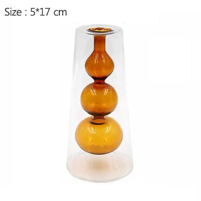 Double Layer Glass Flower Vase