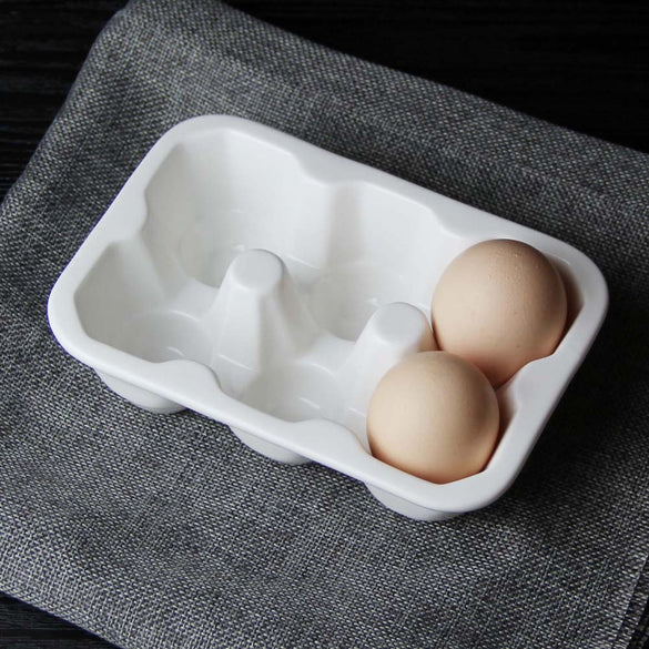 Creative ceramic 6 grid 12 grid egg tray Household kitchen refrigerator fresh egg storage box baking tableware baking egg tray