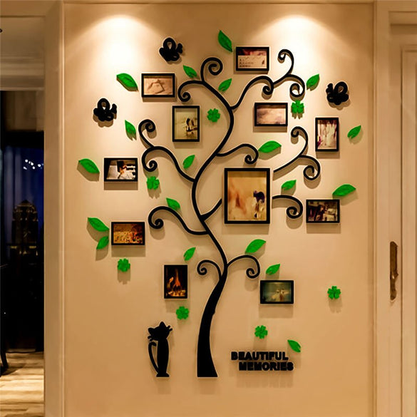 3D Family Tree Decal Sticker Acrylic Photo Album For Wall Sticker Tree Shape Decoration Stickers Home Decor Wall Poster Hanging