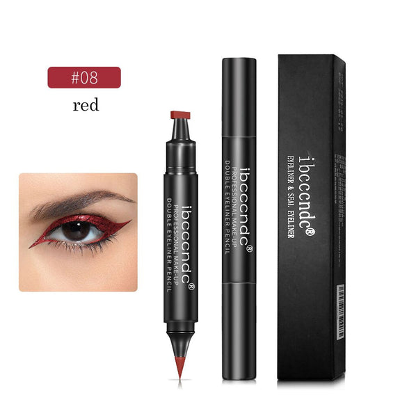 IBCCCNDC Brand Makeup Black Eye Liner Liquid Pencil Quick Dry Waterproof Black Double-ended Makeup Stamps Wing Eyeliner Pencil